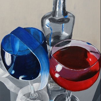 painting of wine glasses